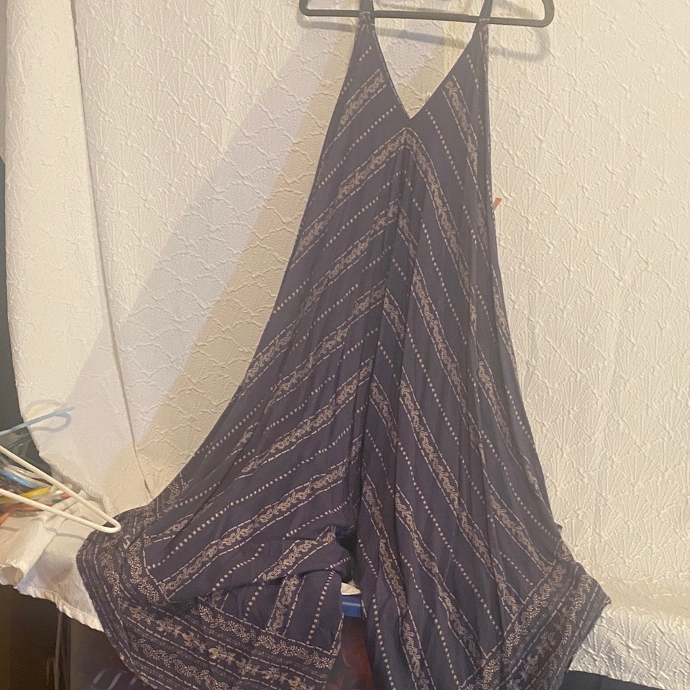 Japna Navy and Beige Patterned Jumpsuit Whimsigoth Mystical Feminine Free Spiri